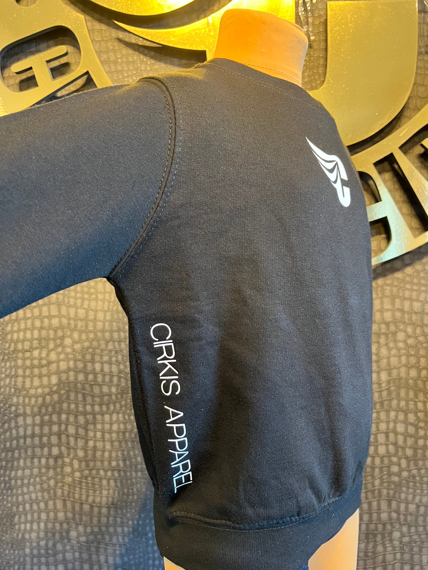 Unisex Black Sweatshirt With White Prints