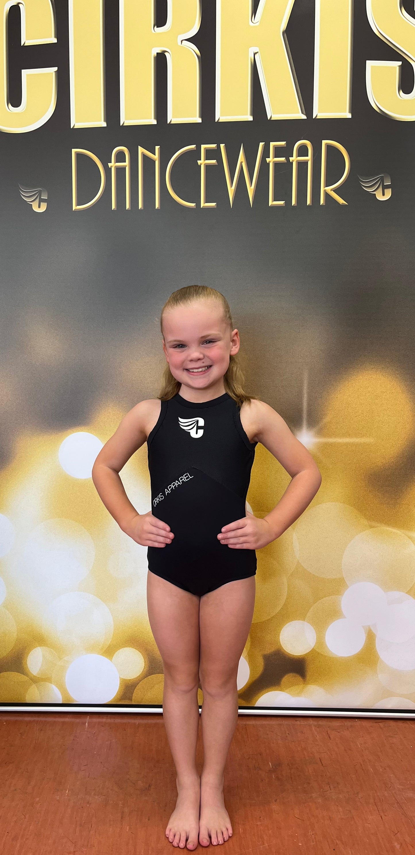 Girls Black And White Logo Leotard