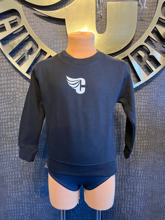 Unisex Black Sweatshirt With White Prints