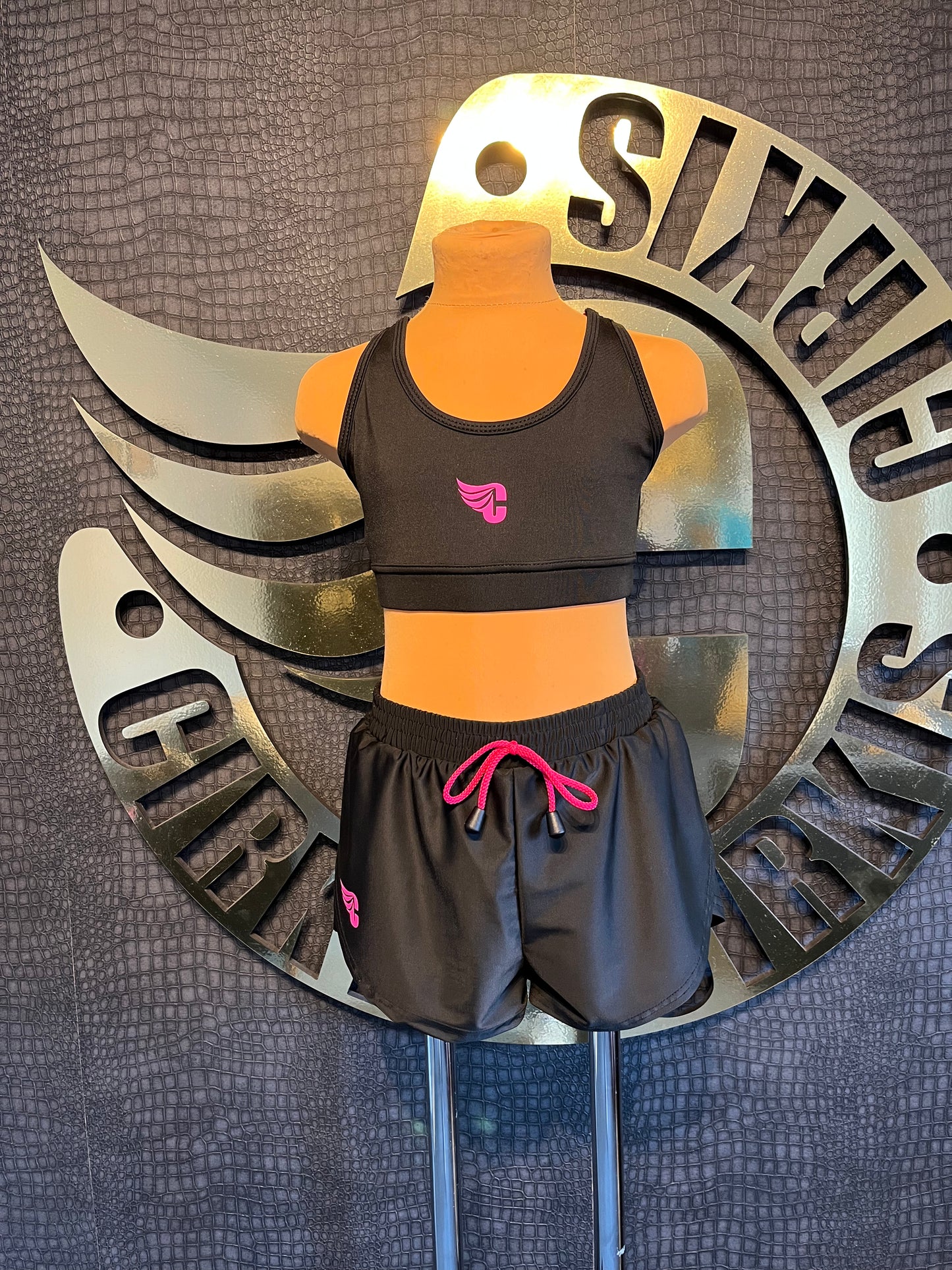 Cirkis Essentials Girls Black Loose Fit Dance Shorts.