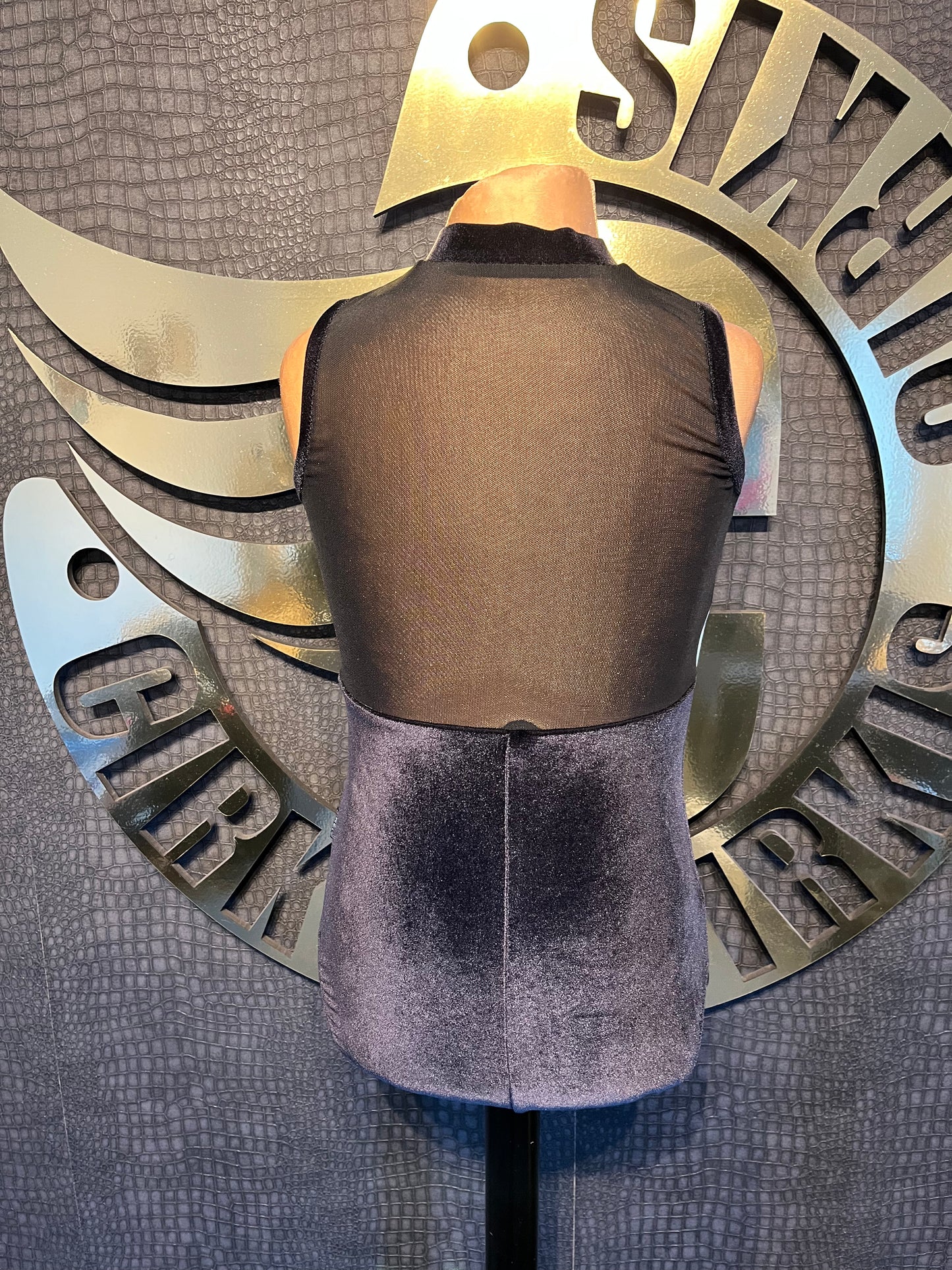 Girls Midnight Poison Lycra And Velvet Mesh Back Leo