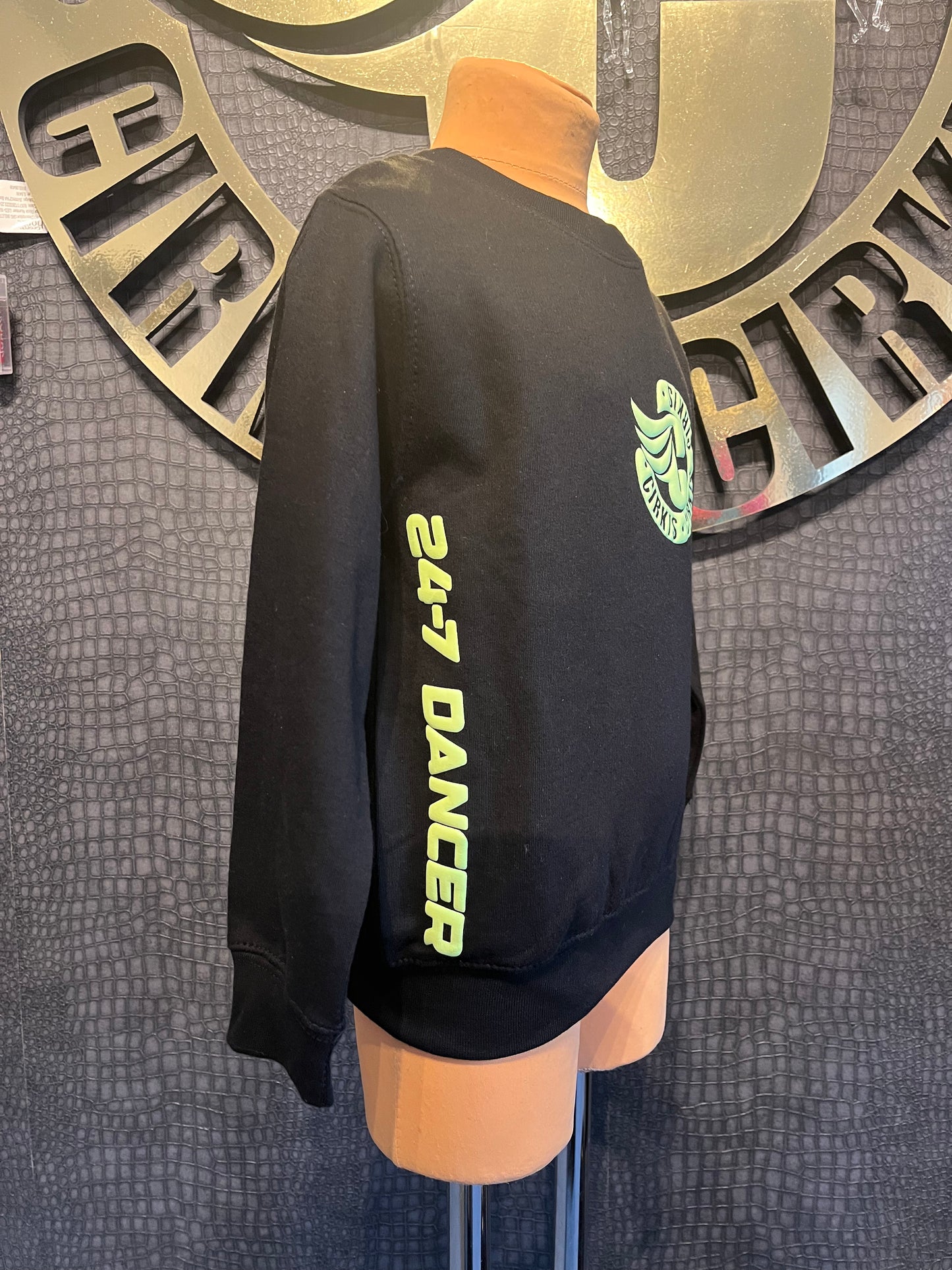 Unisex Kids Black Jumper With Fluo Yellow Prints