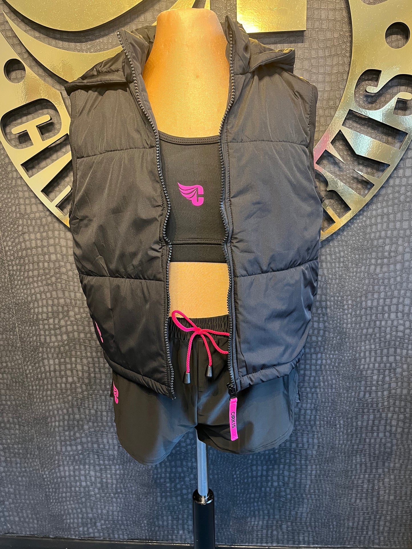 Cirkis Essentials Girls Black Padded Gilet With Hood