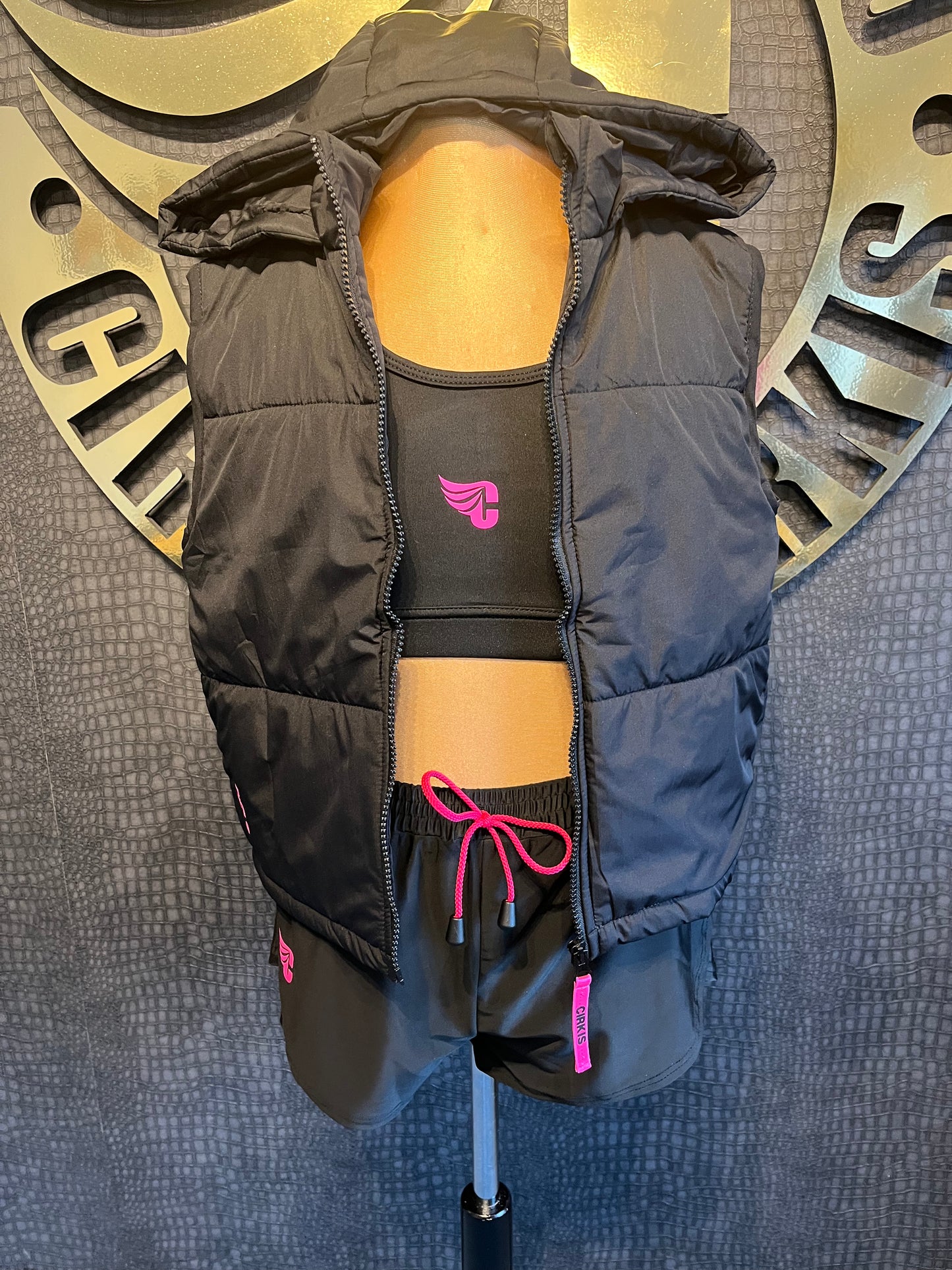 Cirkis Essentials Girls Black Padded Gilet With Hood