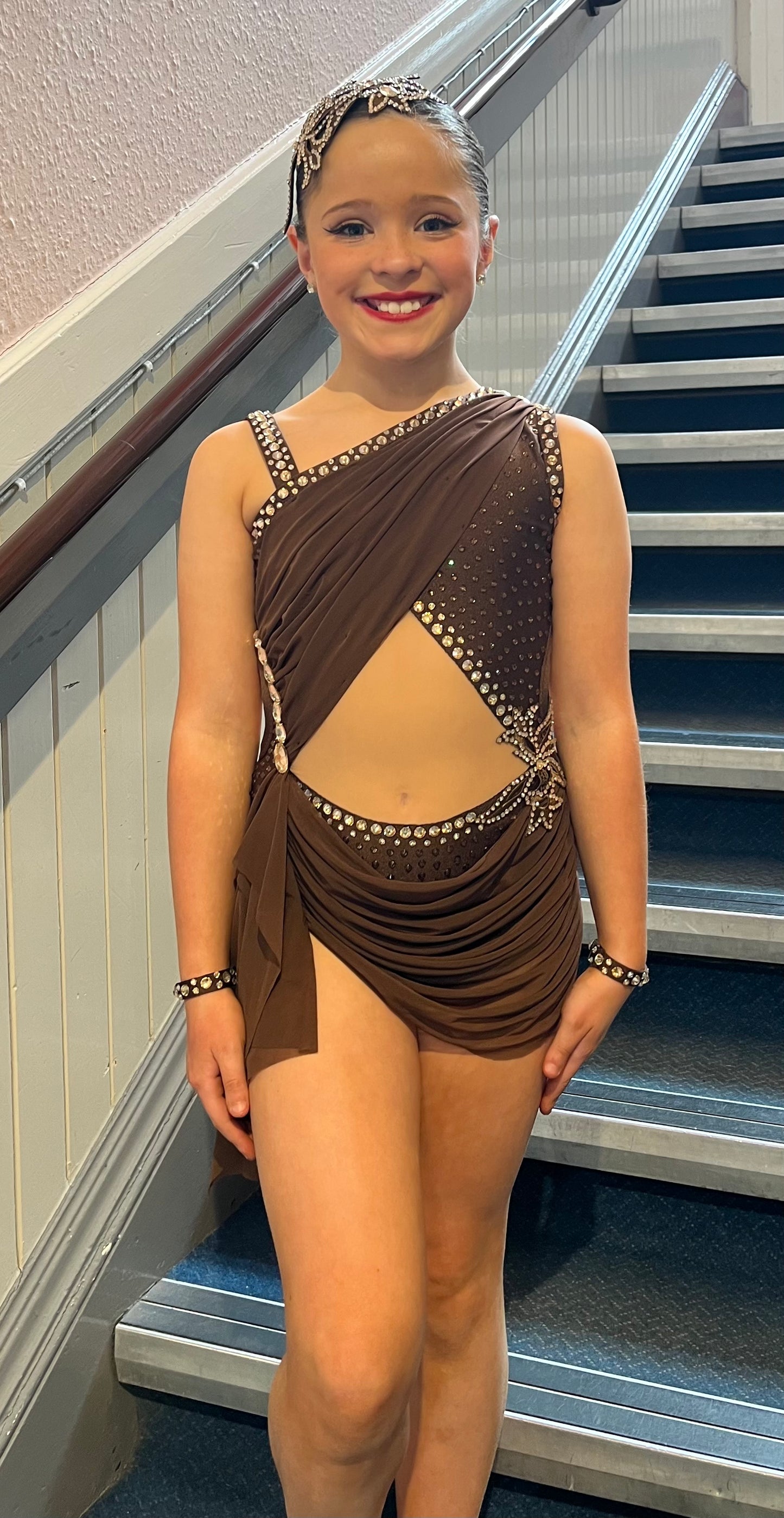 Age 11-13 years, Chocolate Brown, Lyrical/Modern Costume.