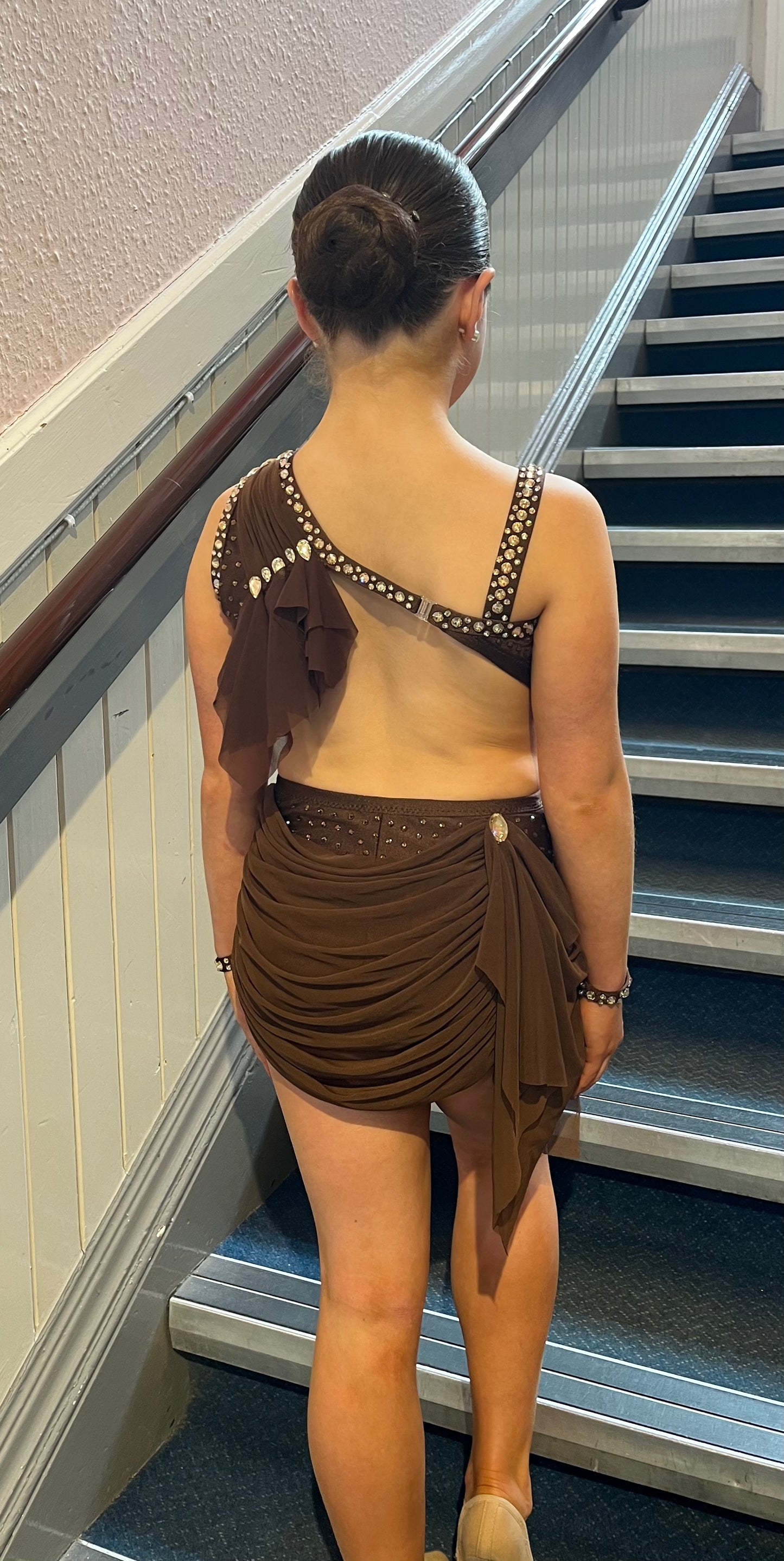 Age 11-13 years, Chocolate Brown, Lyrical/Modern Costume.