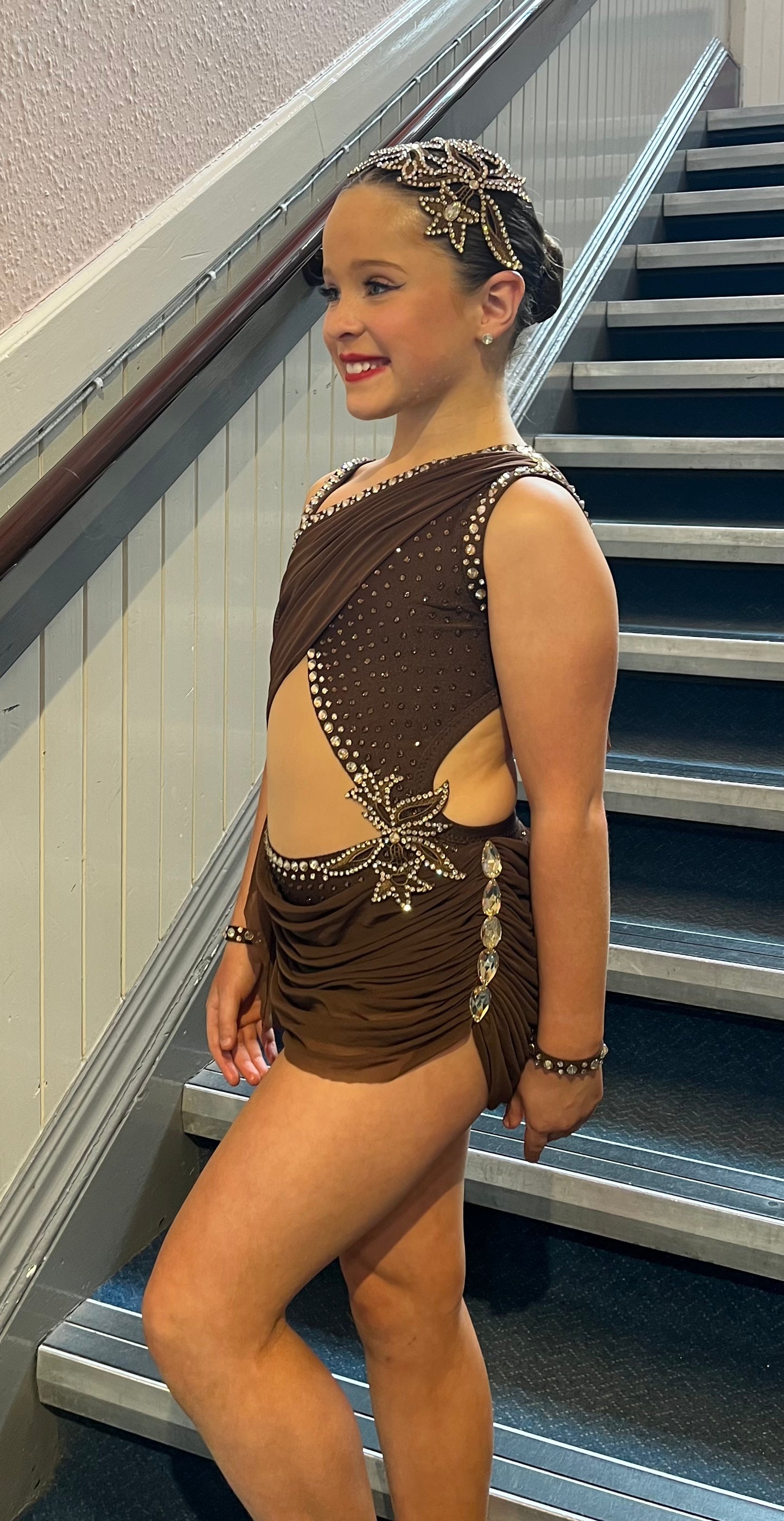 Age 11-13 years, Chocolate Brown, Lyrical/Modern Costume.