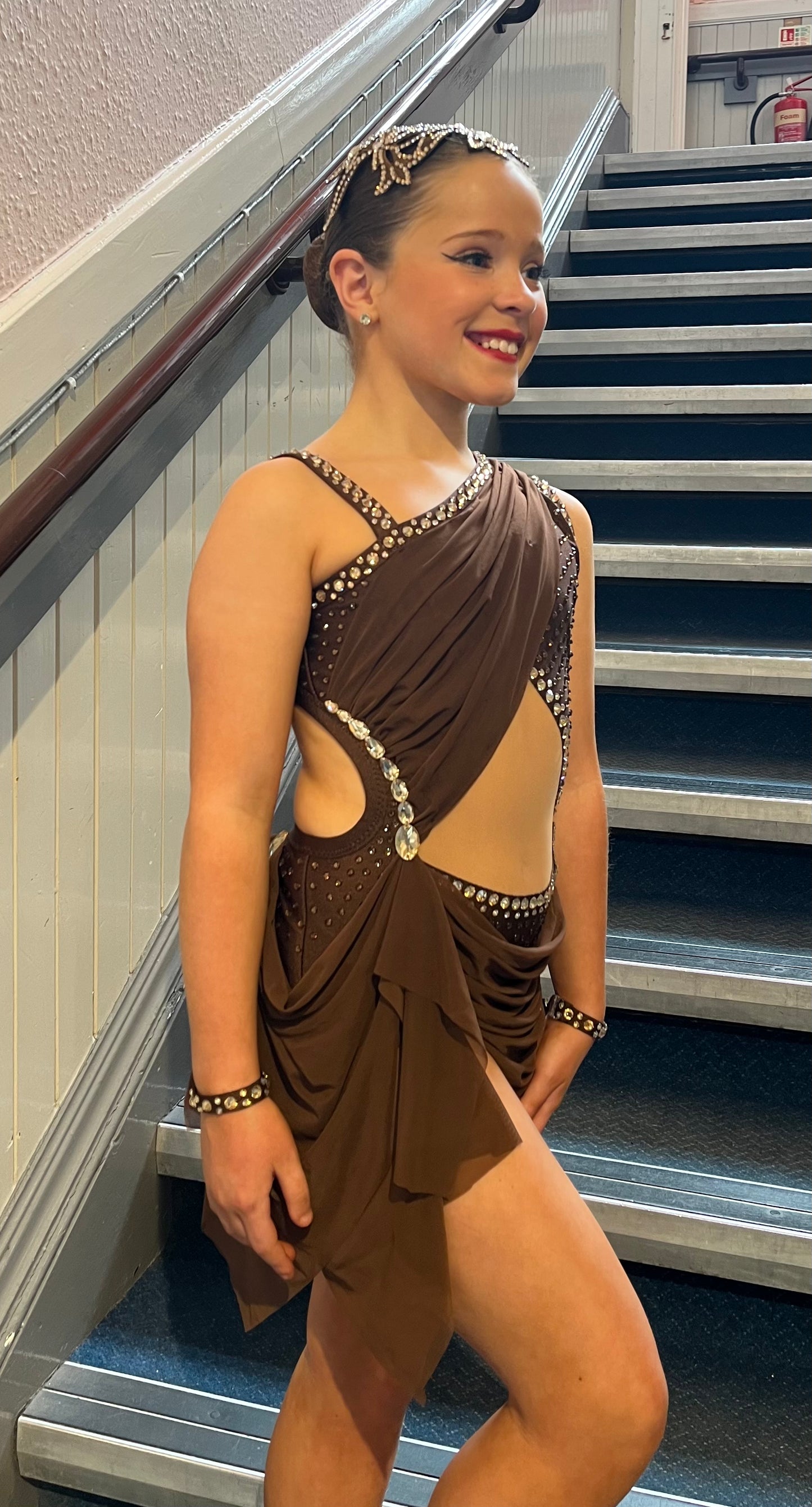 Age 11-13 years, Chocolate Brown, Lyrical/Modern Costume.